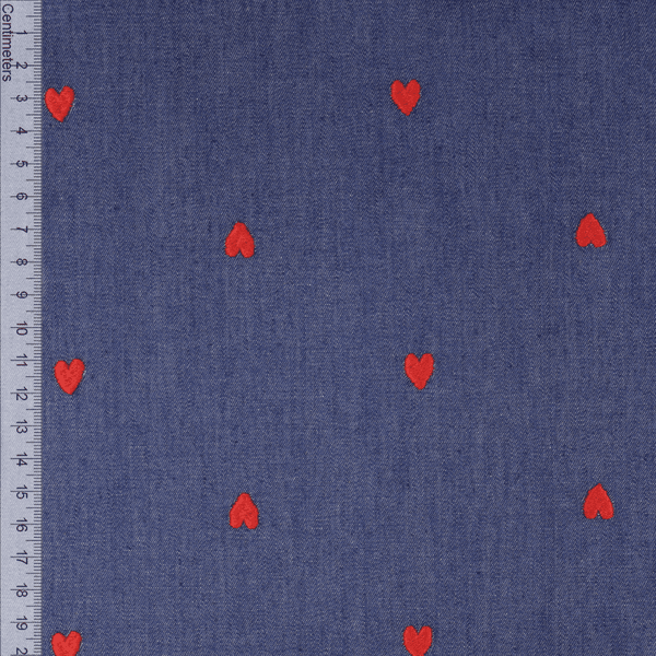 Hjertelig - Brodert Chambray