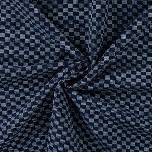 Hovedbilde Checks M&oslash;rk Bl&aring; - Denim Jacquard