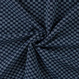 Hovedbilde Checks M&oslash;rk Bl&aring; - Denim Jacquard