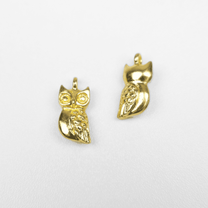Hovedbilde Ugle Charm Gull - 7mm x 16mm