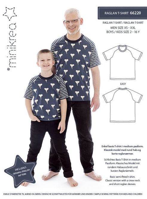 Hovedbilde Raglan T-Skjorte Barn og Herre - Minikrea 66220