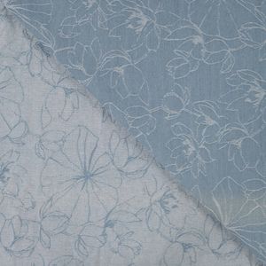 Hovedbilde Flower Lys Bl&aring; - Denim Jacquard