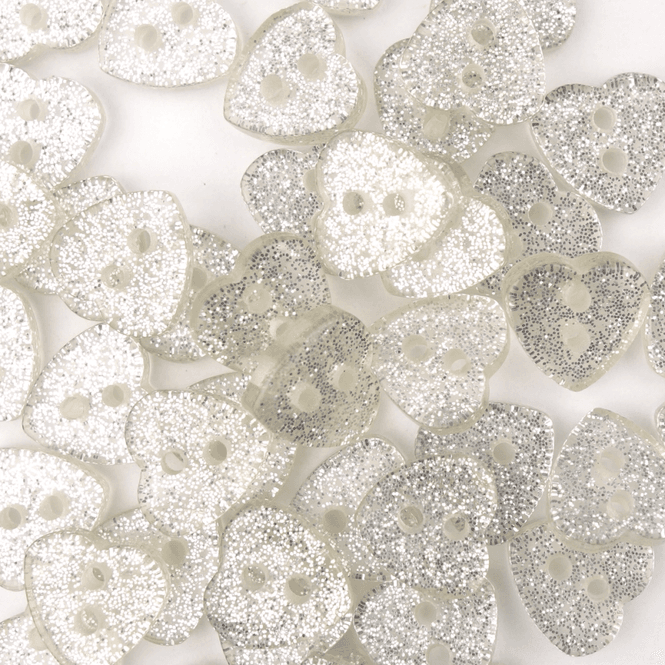 Hovedbilde Glitterhjerte - 11.5 mm Resin Knapp