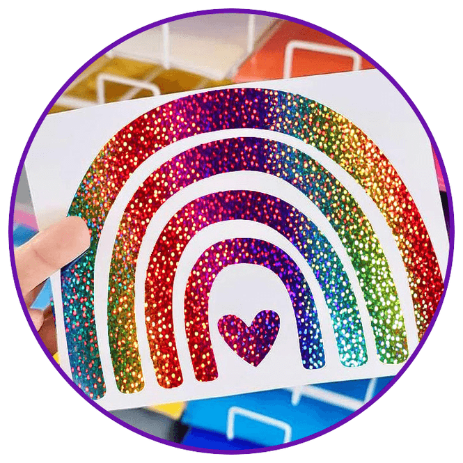 Hovedbilde Holographic Sparkle Dekorvinyl - Rainbow 30x30cm