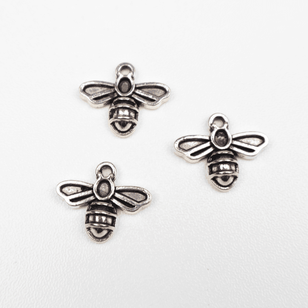 Bee Charm Antikk S&oslash;lv - 11mm x 14mm