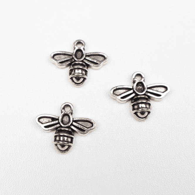Hovedbilde Bee Charm Antikk Sølv - 11mm x 14mm