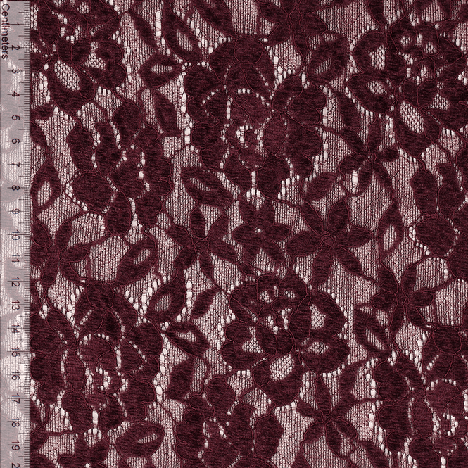 Hovedbilde Bordeaux - Deluxe Elastisk Blondestoff