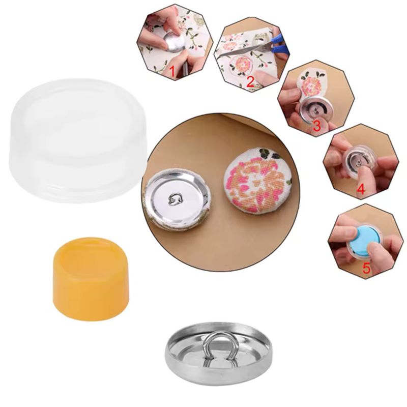 Overtrekksknapper Metall 18 mm - 10 stk