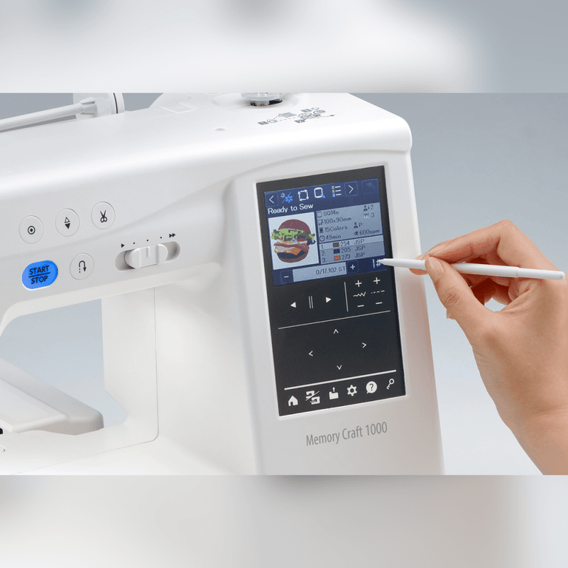 Janome Memory Craft 1000 Silky White Sy- og Broderimaskin