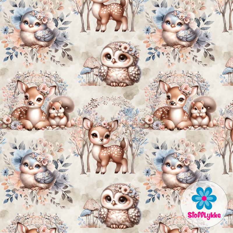 Beige Forest Cuties - French Terry