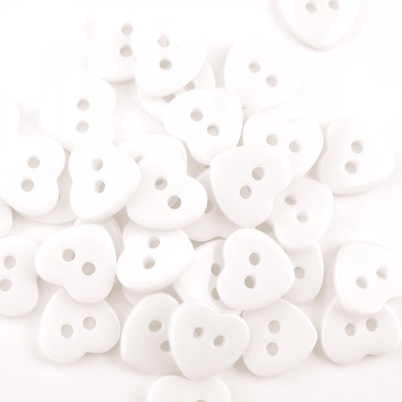 Minihjerte - 12 mm Resin Knapp