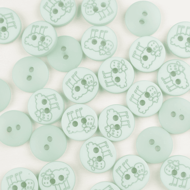 Hovedbilde Sheep Mint - 15 mm Plast Knapp
