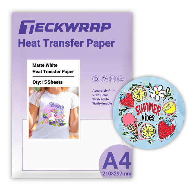Hovedbilde TeckWrap Heat Transfer Paper A4 Matt Hvit 15pk