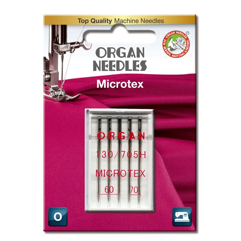 Organ Symaskinnåler Microtex 60-70 5pk