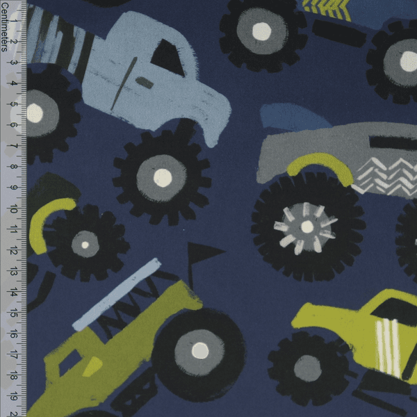 Big Wheels Blue - Fast Bomull