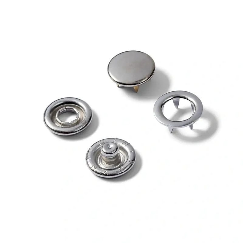Refill Sølv Kappe Metalltrykknapper 10 mm