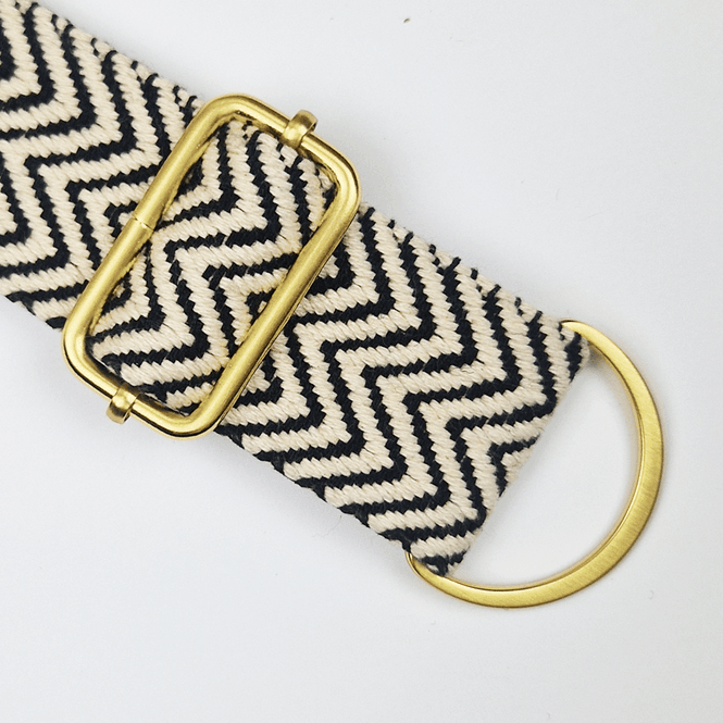 Hovedbilde Chevron Sort/Natur - Vevd Bånd 38 mm