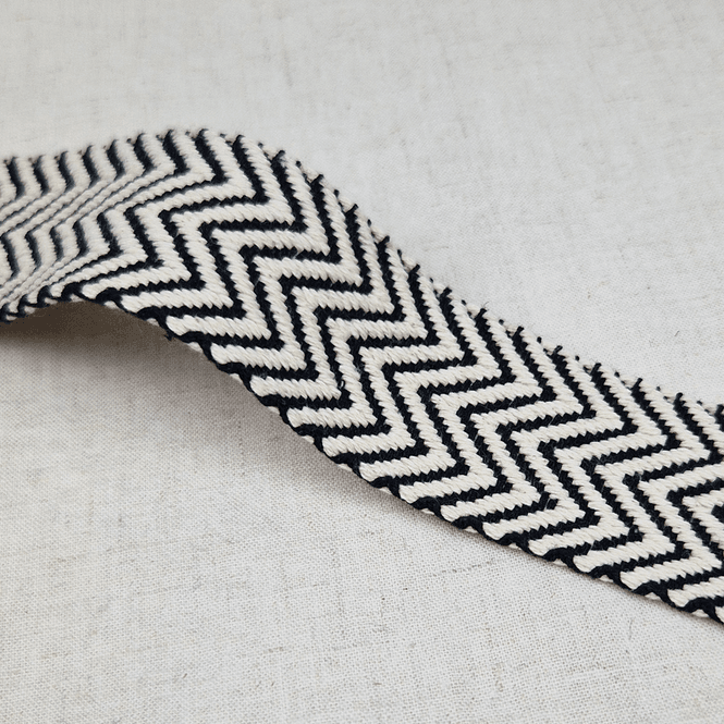 Hovedbilde Chevron Sort/Natur - Vevd Bånd 38 mm