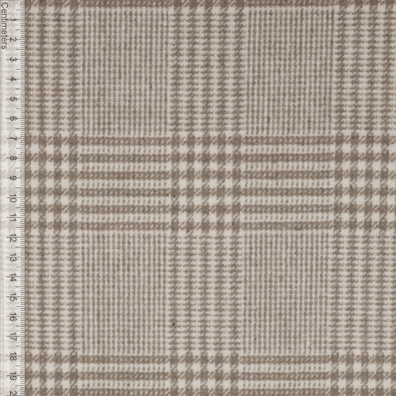 Checky Beige - Jakkestoff m/ull