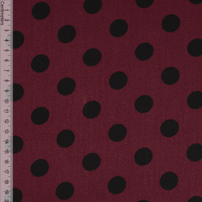 Dots Bordeaux - Viskose  Twill