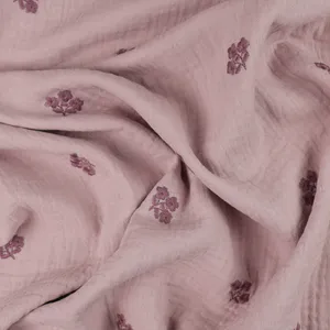 Hovedbilde Fleur Dusty Pink - Brodert Musselin