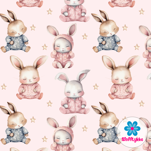 Goodnight Bunnies Pink - Jersey