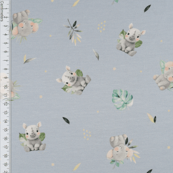 Jungeldyr Bl&aring; - Bambusjersey