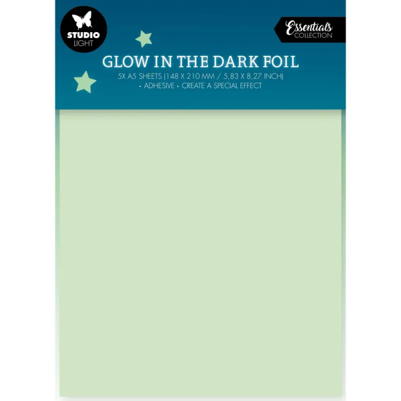 Essentials Glow in the Dark Sticker Paper A5 5pk