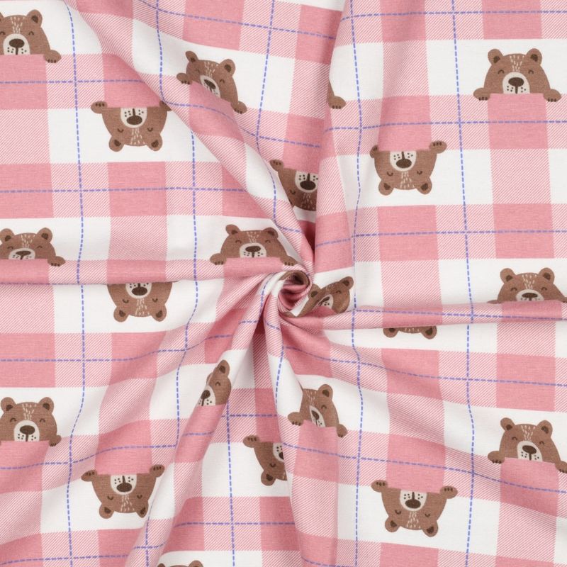 Peek-a-boo-Bear Rosa - Flanell