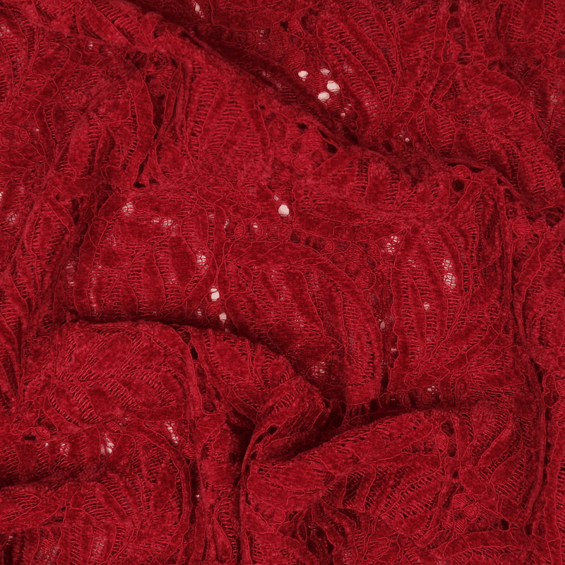 Red Chenille Lace - Blondestoff