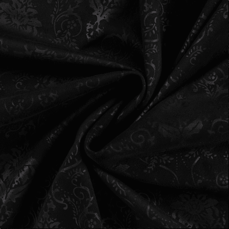 Damask Black - Scuba Suede