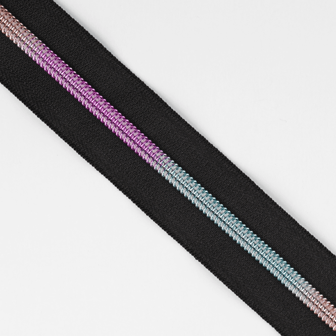 Hovedbilde Sort/Regnbue - 3 m Nylon Glidelås #5