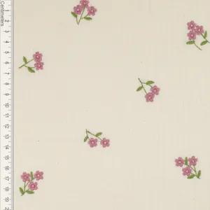 Hovedbilde Sweet Flower Ecru - Brodert Musselin