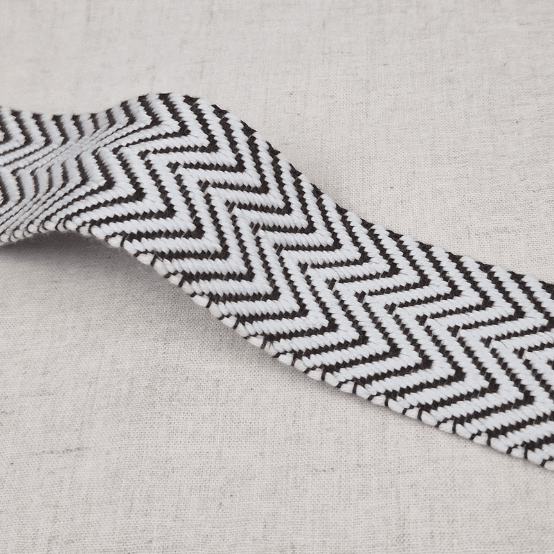 Chevron Brun/Ecru - Vevd Bånd 38 mm