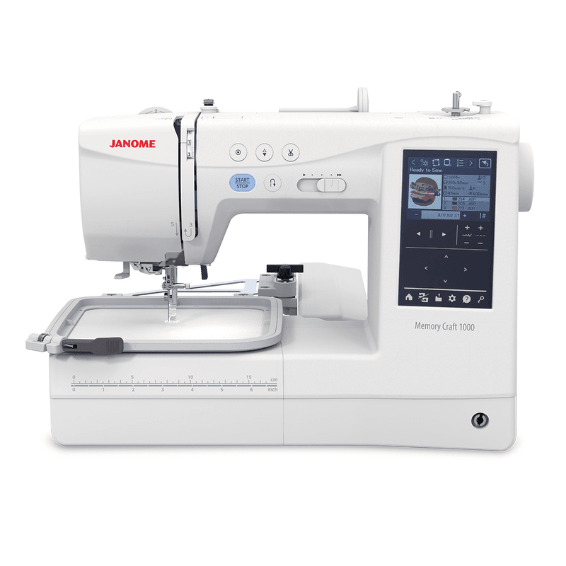 Janome Memory Craft 1000 Silky White Sy- og Broderimaskin