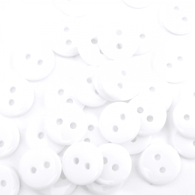 Hovedbilde Basic Hvit - 11.5 mm Resin Knapp