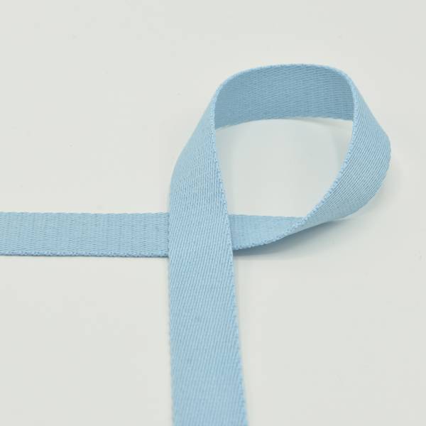 Light Blue - Vevd Bånd Bomull 25 mm (910)