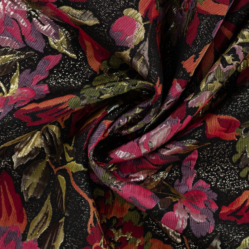 Dark Floral - Jacquard Metallic