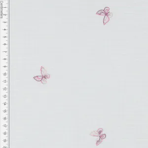 Hovedbilde Butterfly Pink - Brodert Musselin