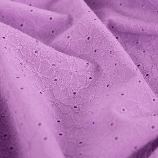 Celine Lilac - Cotton Embroidery