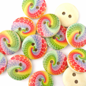 Hovedbilde Rainbow Swirl Natur - 15 mm Tre Knapp