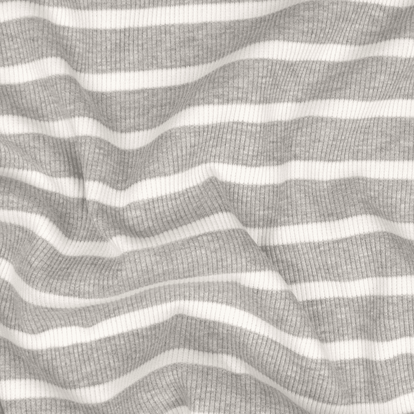 Stripe Bred Gråmelert - Ribbjersey