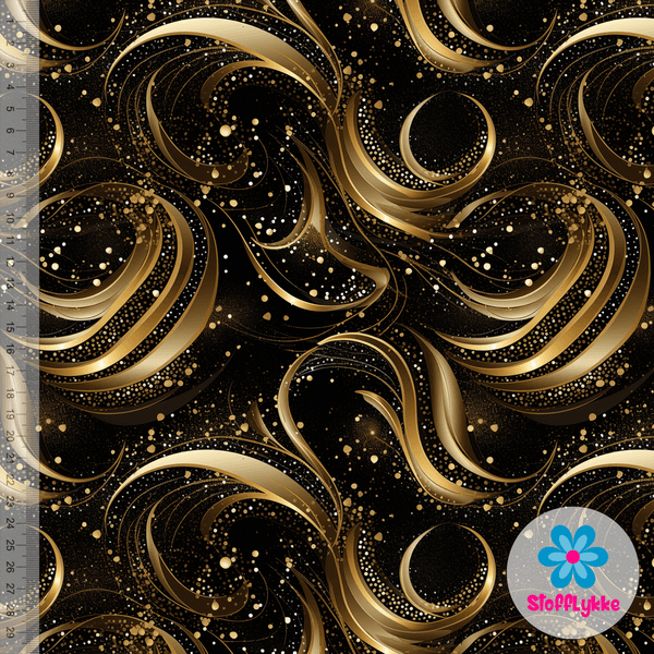 Black/Gold Swirls - Jersey