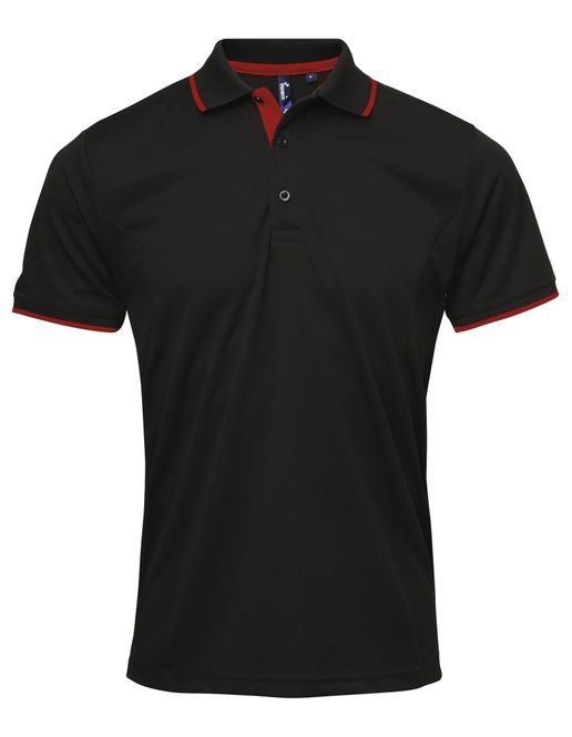 Hovedbilde Outletplagg - P618 Men's Contrast Polo Sort/Rød