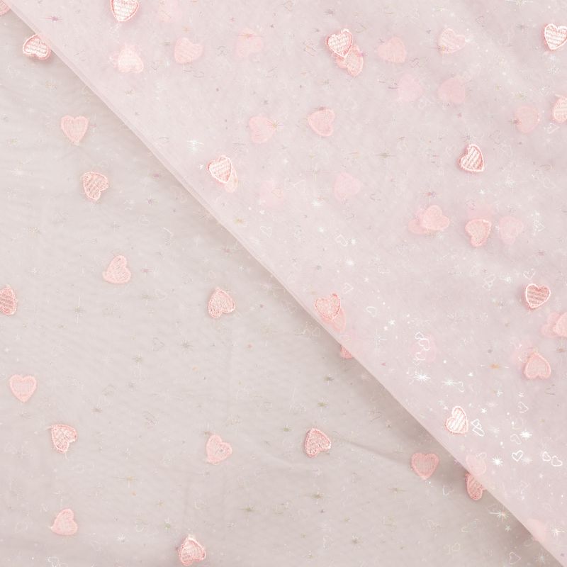 Hjertefin Rose - Brodert Tyll