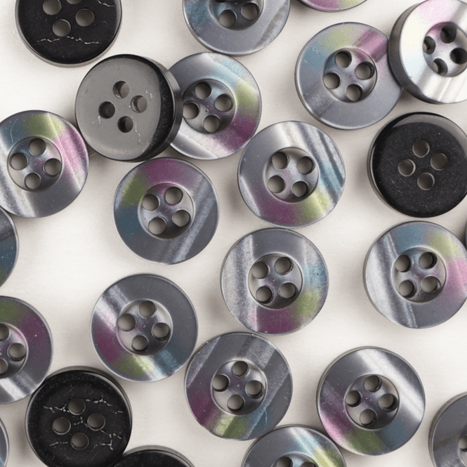 Hovedbilde Shelly Dark - 11 mm Resin Knapp