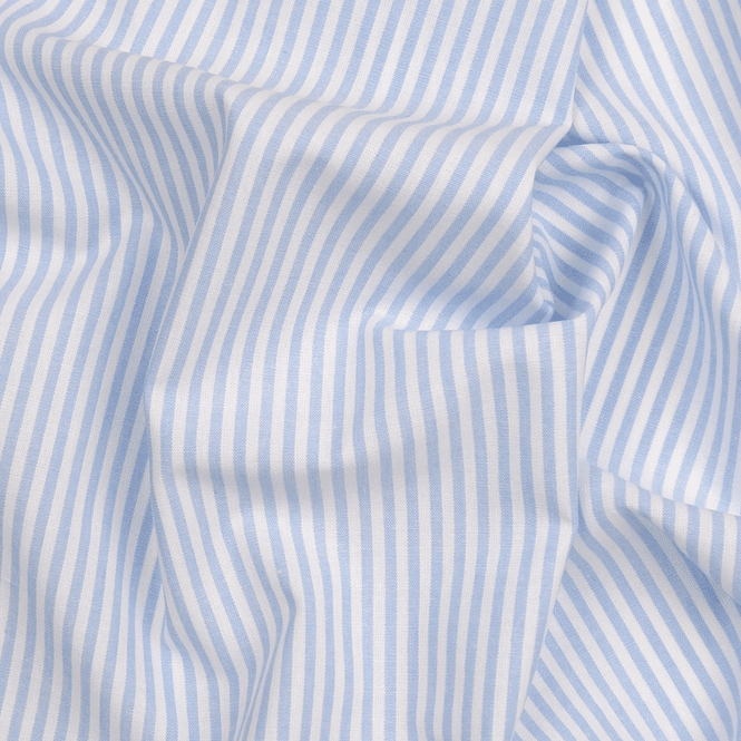 Hovedbilde Ministripe Babyblå - Fast Bomull