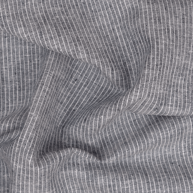 Hovedbilde Pinstripe Marineblå - Lin/Bomull