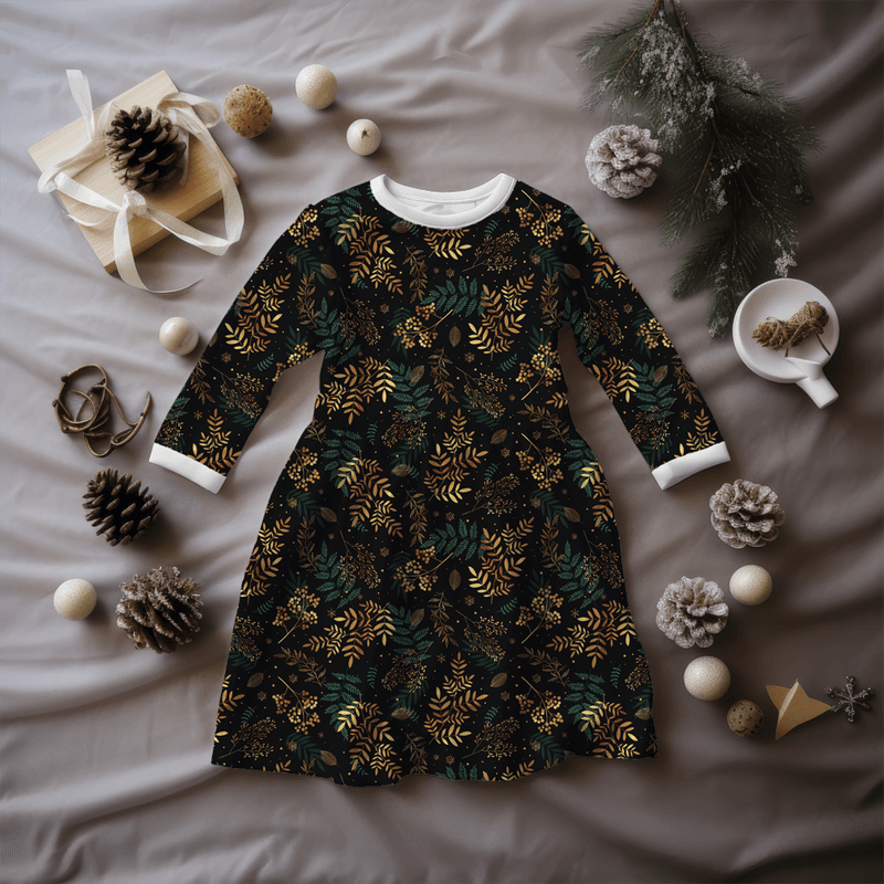 Gold & Green Leaves - Jersey