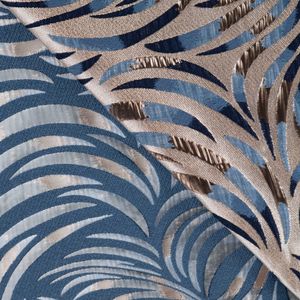 Hovedbilde Shimmer Leaves Blue - Jacquard Metallic
